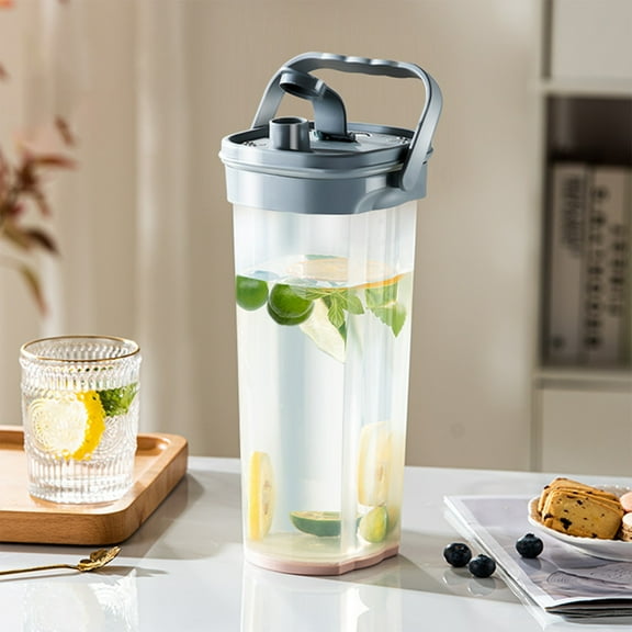 Water Pitcher, Fruit Infuser, Beverage Container, Leak Proof Sealing, for Fridge Storage Drinks, Cold Brew Tea Dispenser | Gray KTFgvq
