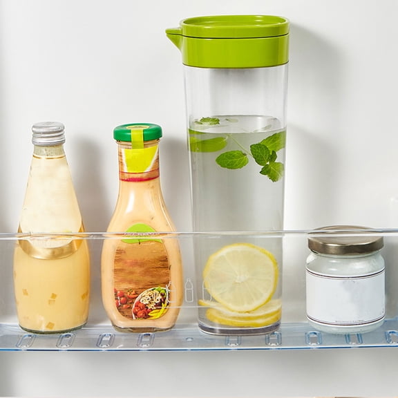 Water Pitcher Fruit Infuser | Heat-Resistant AS+PP | Lid, Non-Drip Spout, Strainer | Hot/Cold Beverage Jug for Iced Tea, Lemonade, Juice | 26.7cm White/Green