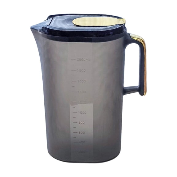 Water Pitcher Jug Plastic Straining Gallon Pitcher with Lid and Handle for Cold Water Ice Tea Juice Beer Black