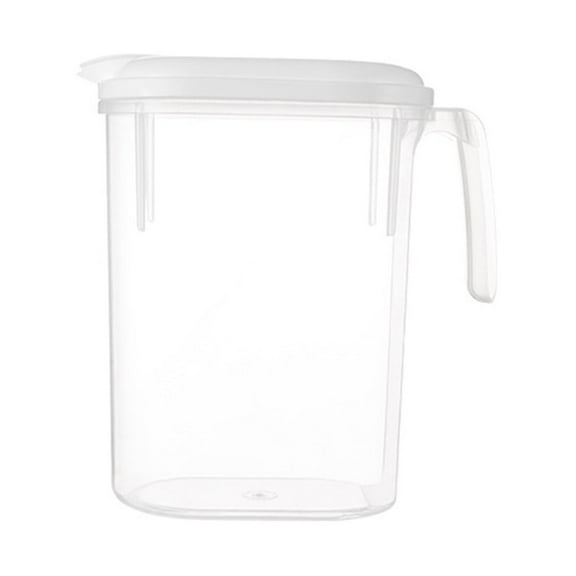 Water Pitcher with Lid, 1.9 Quart Plastic Pitcher with Grip Handle, Heat-Resistant Drink Pitcher for Hot or Cold Water, BPA-Free Iced Tea Pitcher for Fridge, Slim Juice Tea Pitcher for Home or Office