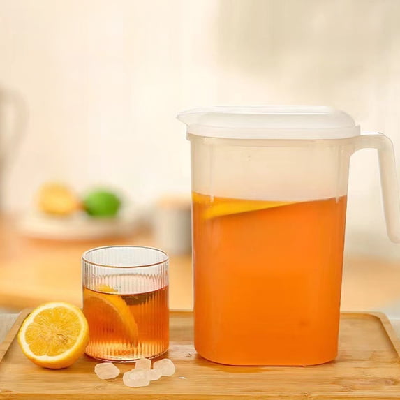 Water Pitcher with Lid Plastic Iced Tea Pitcher for Fridge, Plastic Pitcher for Making Teas and Juices,Plastic Pitchers with Lids Iced Tea Pitchers with Twist Cover for Water,Juice Fridge Storage