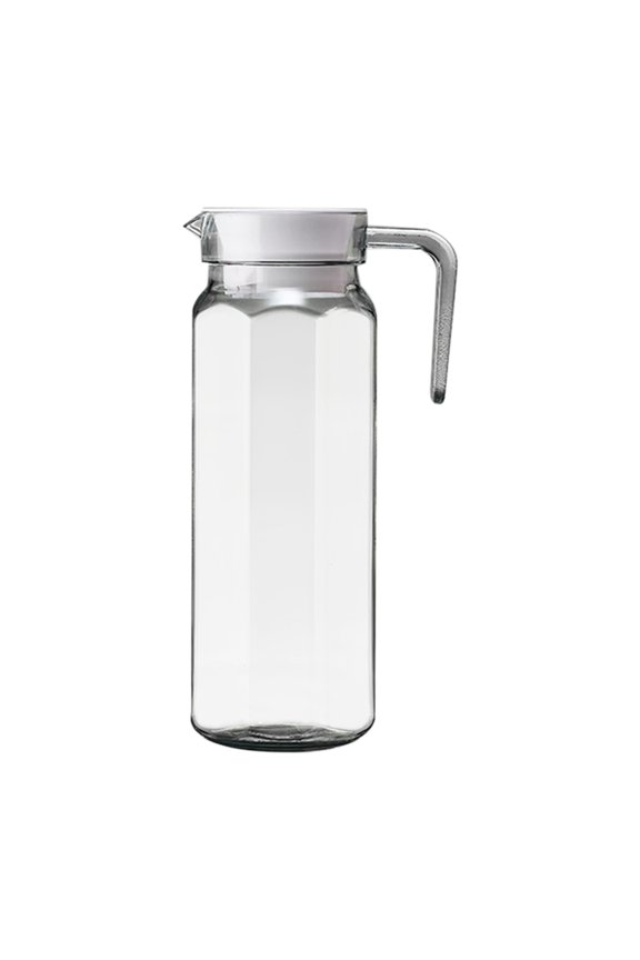 Water Pitcher With Lid, Spout H Andle Clear Plastic Pitcher Heat Resistant Carafe Unbreakable Beverage Container Fridge Jug For Juice Ice Tea Lemonade Clear
