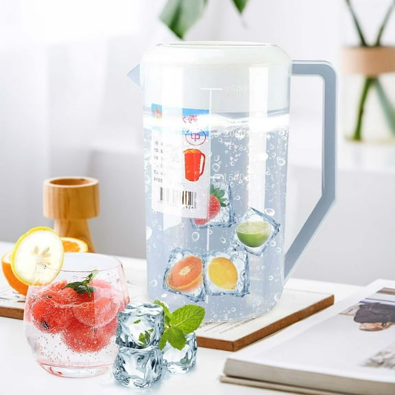 Water Pitcher Pitcher with Lid Tea Pitcher Plastic Pitcher Juice Containers with Lids Cold Water Kettle Household Plastic Beverage Bucket Tied Kettle Large Capacity Cold Water Kettle