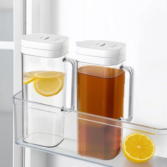 Water Pitcher for Fridge Door, Drink Pitcher, Leakproof plastic pitcher ...