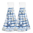 thumbnail image 1 of Water Plants Crab Starfishes Shells Hanging Towels with Loop Hand Towels Nylon Fastener Tape Design Dish Cloths 2 Pieces, 1 of 7