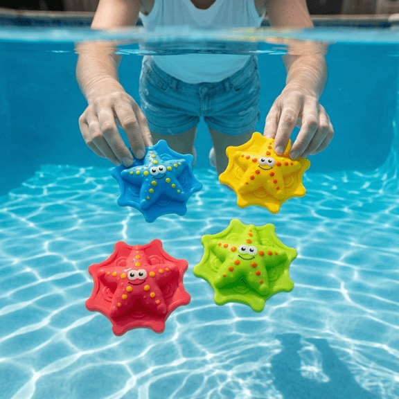 Water Play Toy Set, Underwater Treasure Hunt Kit with Various Fun Tools, Type E