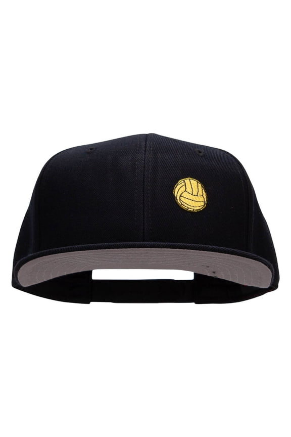Water Polo Ball Embroidered Patched Wool Blend Pro Style Snapback - Black OSFM
