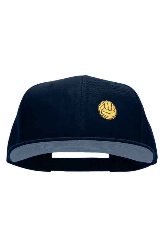 Water Polo Ball Embroidered Patched Wool Blend Pro Style Snapback - Navy OSFM