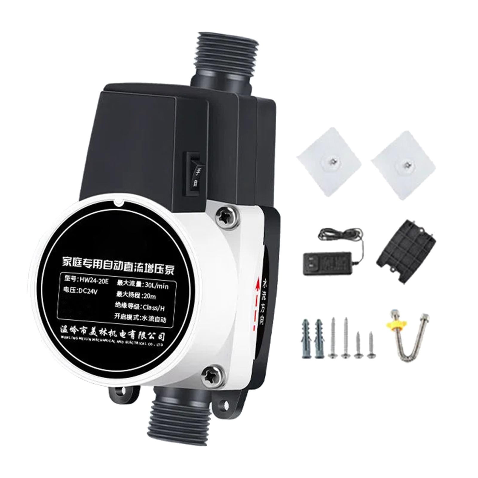 Water Pressure Booster Pump Circulation Shower Booster Pump 30L/Min with Flow Switch DC 24V 100W