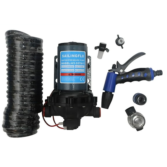 Water Pressure Diaphragm Pump Electric 12 Volt DC 60 PSI 7 GPM 5 Chamber with 1/2 Inch FNPT Ports for Marine RV Boat Yacht Mini Motor