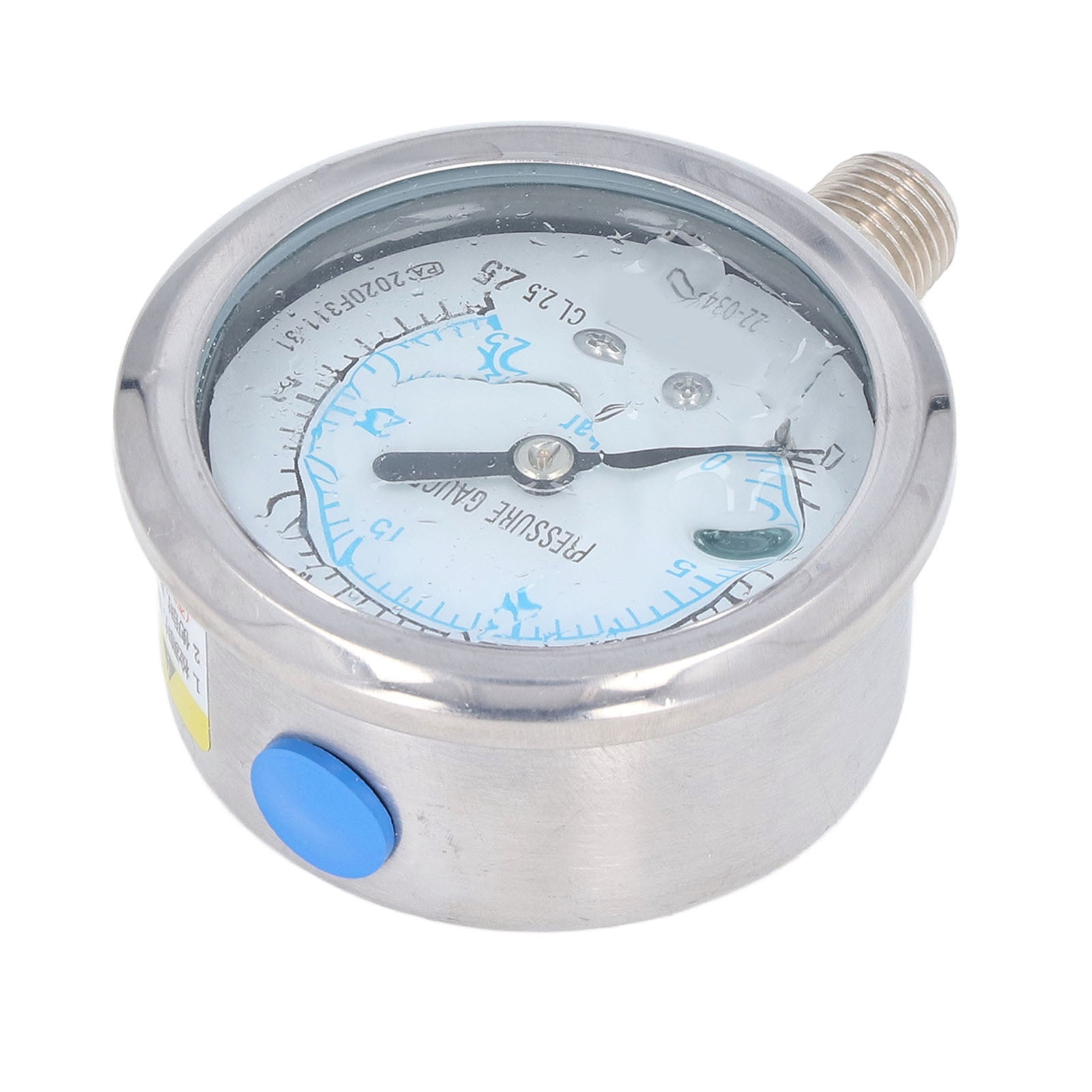 Water Pressure Gauge, Accuracy 2.5 Vacuum Gauges 1/4in NPT For Hydraulic Pressure For Oil