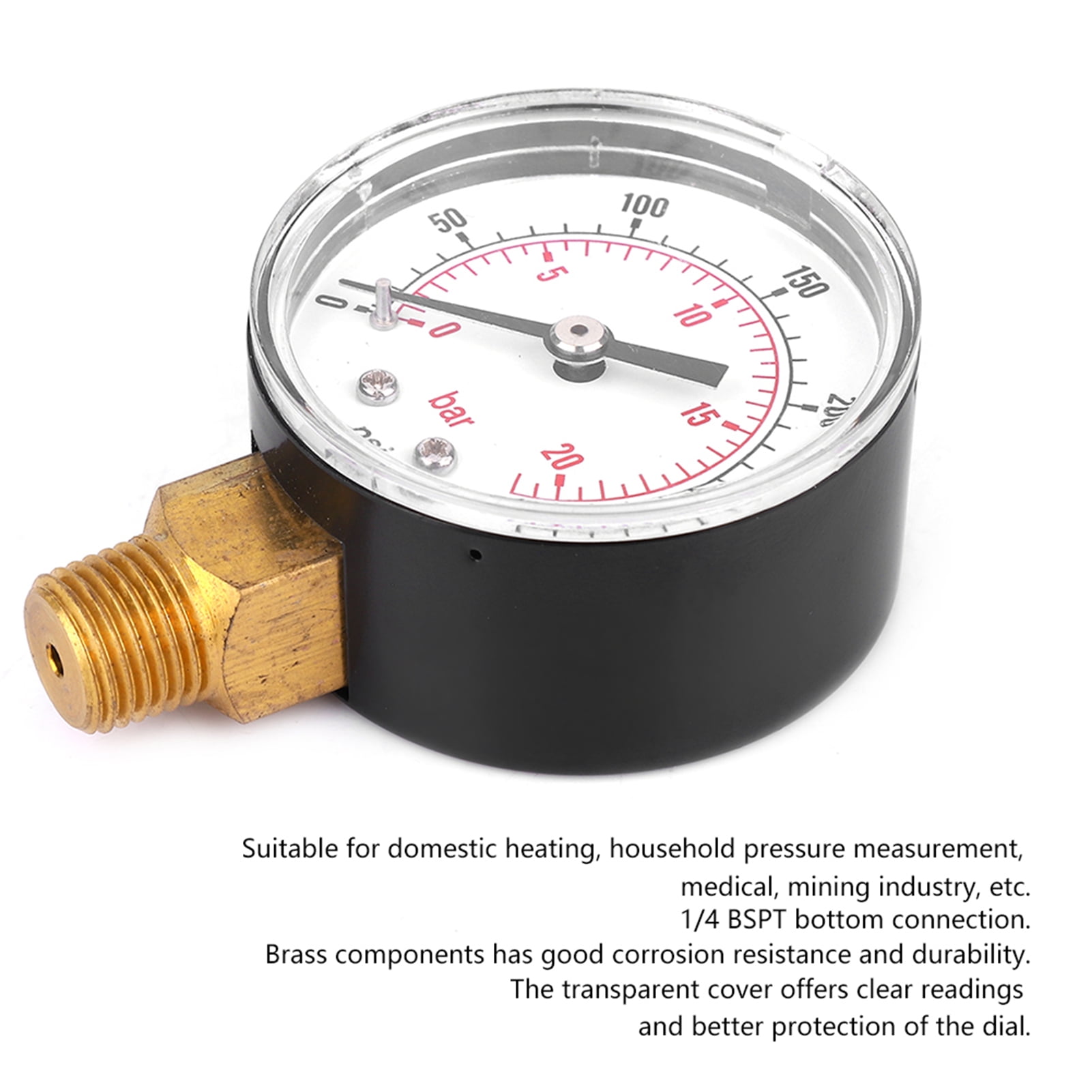 Water Pressure Gauge Manometer Gas Pressure Tester Water Column