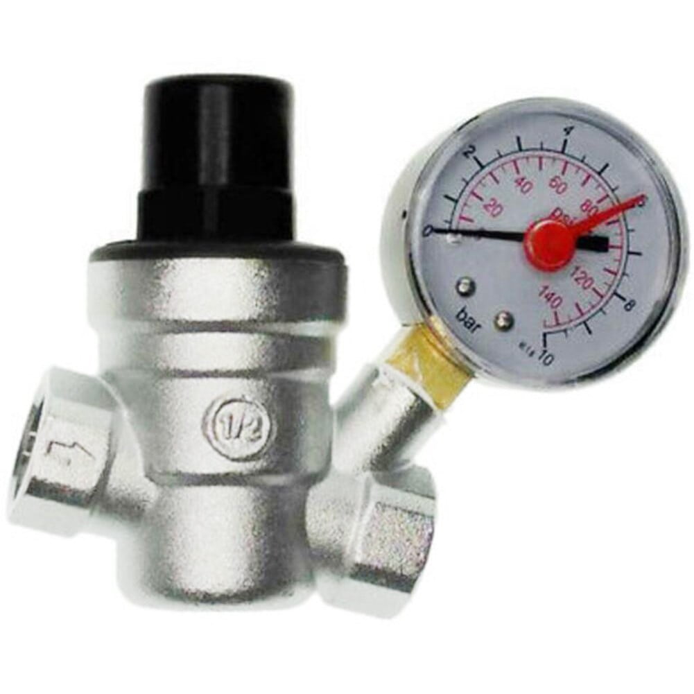 Water Pressure Reducing Regulator Valve Copper Piping Adjustable 1-6 ...