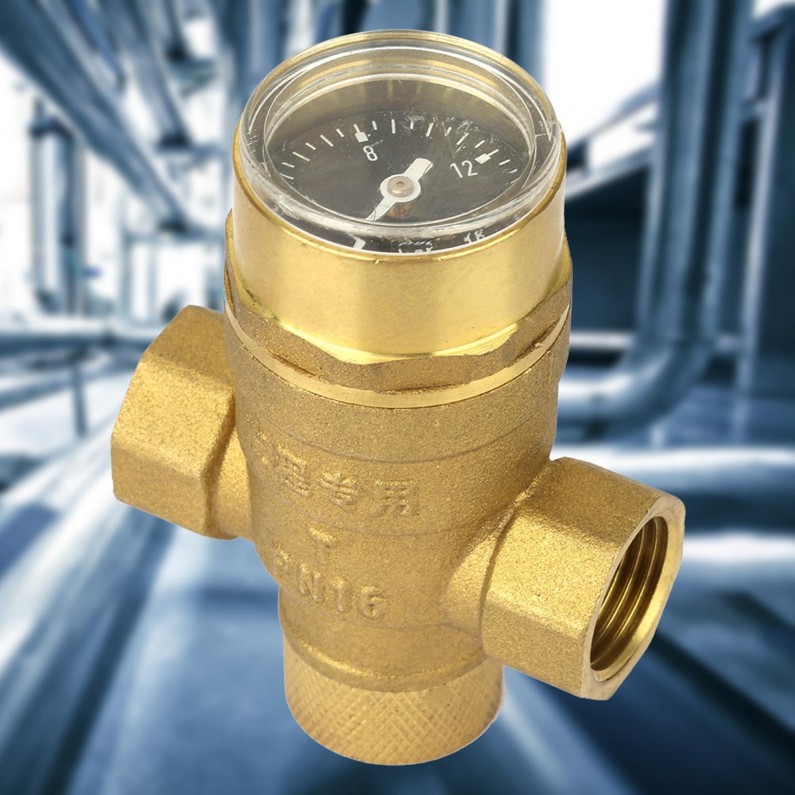 Water Pressure Reducing Valve, Akozon 1/2" Brass Relief Valve With