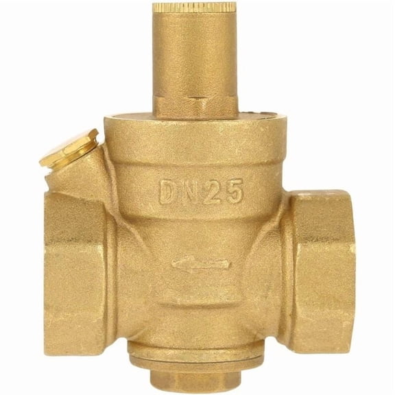 Water Pressure Regulator, Water Pressure Reducer 1pc Adjustable Brass Pressure Reducing Valve Regulator Thread DN25 1"