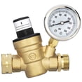 thumbnail image 1 of Knob Adjustable Water Pressure Reducer with Gauge 160PSI Pressure Regulator for Campers, 1 of 8