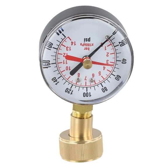 Water Pressure Tester 0-200 PSI Pressure Gauge, 2-1/2, 3/4Female Hose Thread For Test Measurement Tool Accessory