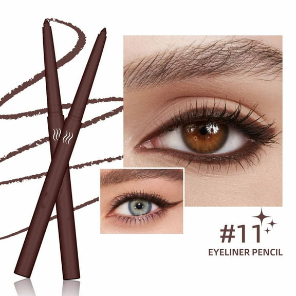 Water Proof Eyeliner Pencil,Gel Eyeliner Pencil,Color Matte Eyeliner Pencil Set,Gel Eyeliner for Mature Women, Round Tip Design - Waterproof, Sweat and Smudge Resistant Eyeliner(Brown)