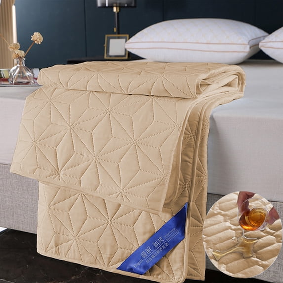Water Proof Mattress Quilted Fitted Dusting Proof Mattress Pad Cover Sleep-Soft Breathable | Waterproof Mattress Pad | Quilted Fitted Sheet | 150x200cm | Cotton Material | White Gray Yellow Blue