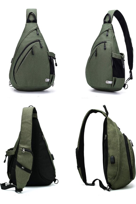Water-Proof Sling bag/Crossbody Backpack/ Bag with USB Port for Travel, Hiking, Cycling, Camping
