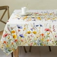 thumbnail image 1 of Water-Proof Tulip Tablecloth 58x120 inch for Rectangular Tables - Wrinkle Proof Printing Wildflower Spring Table Cloth - Durable Kitchen & Table Linens for Banquet Dinner Home Patio, 1 of 6