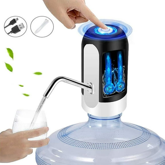 Water Pump Dispenser, 5 Gallon Low Noise Water Bottle Dispenser USB Charging Automatic Drinking Water Pump Portable Electric Reusable Water Dispenser Water Bottle Switch for Home Office Outdoor