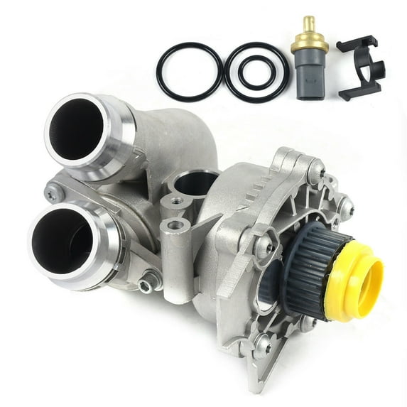 Water Pump For A4 A3 Q5 A6 TT VW Tiguan Jetta Golf GTI Eos Beetle CC 2.0T TSI Water Pump Assembly Thermostat+Sensor+O-rings+Gasket+Coolant Pipe For 08-13 Audi Water Pump