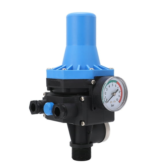 Water Pump Pressure Controller Waterproof Adjustment Automatic Control Switch with Single Way Valve 110120V (0.75KW)