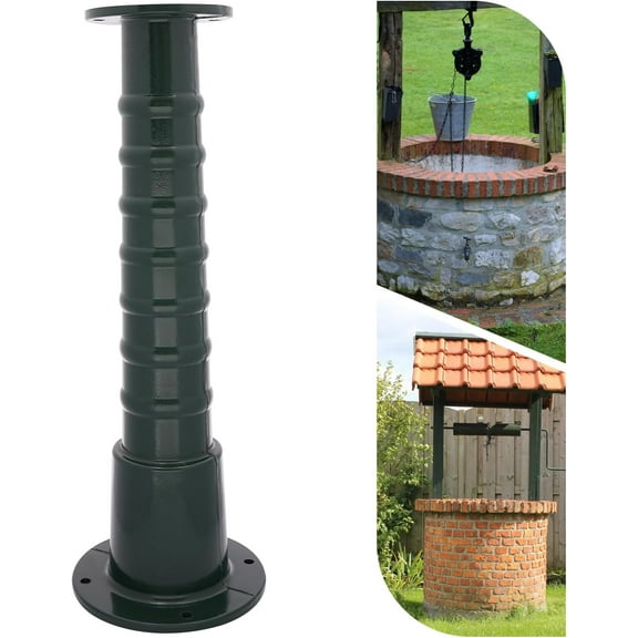 Water Pump Raised Base, Cast Iron Hand Water Pump Stand, 66cm/26in H Water Pump Stand (Green)