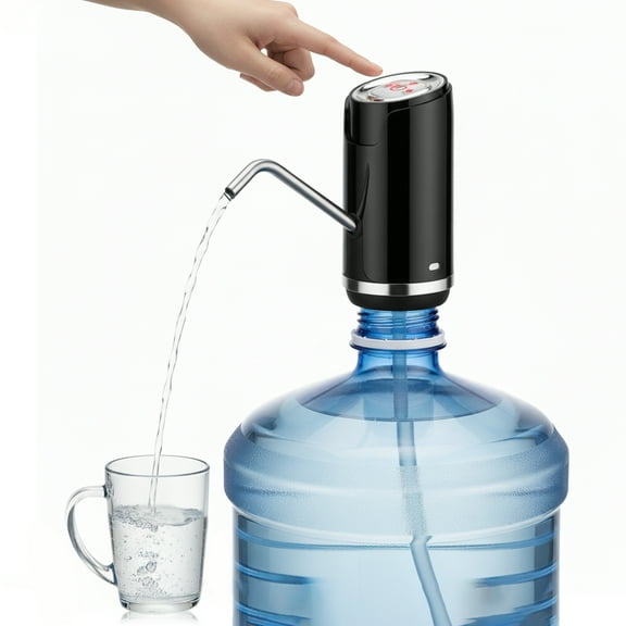 Water Pump for 5 Gallon Jug, Water Pump Electric, USB Charging Water Bottle Pump, 304 Stainless Steel, Black