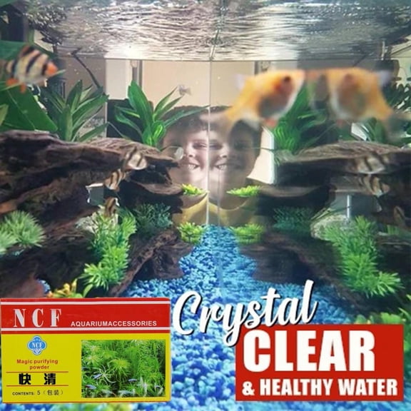 Water Purification Tablets for Fish Tank, Aquarium Cleaner, Aquarium Supplies, 5 Pack Purifying Powder, Water Purification, Aquarium Accessories for Fish Tank, Crystal Clear