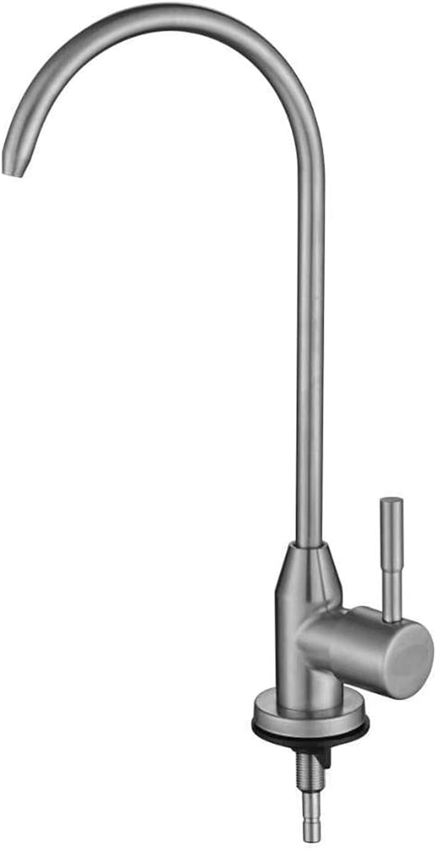 Water Purifier Faucet, Direct Drinking 304 Stainless Steel Tap, Single Handle 4 Points Single Cold Kitchen Faucet, Can Be Rotated to Sit and Stand,A