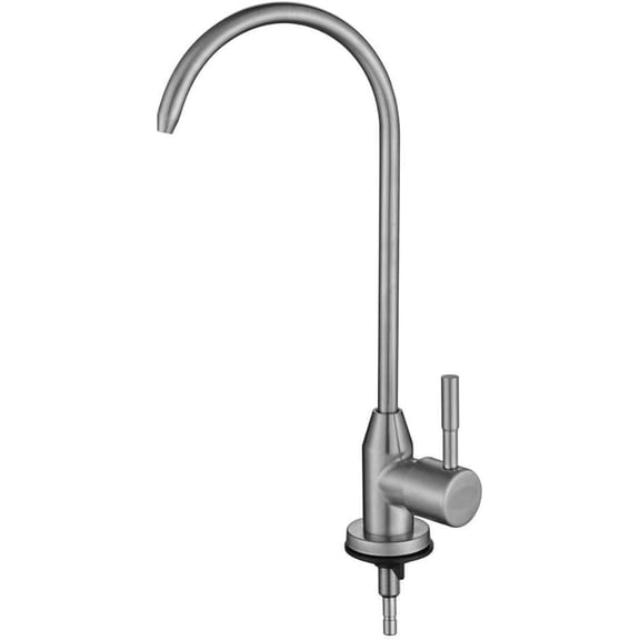Water Purifier Faucet, Direct Drinking 304 Stainless Steel Tap, Single Handle 4 Points Single Cold Kitchen Faucet, Can Be Rotated to Sit and Stand,A