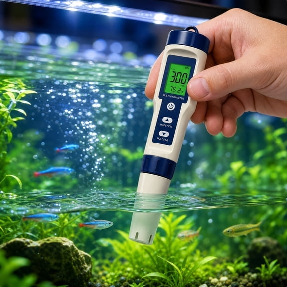 Water Quality Tester 5-in-1, Digital Ph Meter, Salinity Tester, Tds Temp Meter, Multi-Parameter Testing Pen with Large LCD, ±0.05Ph High Precision