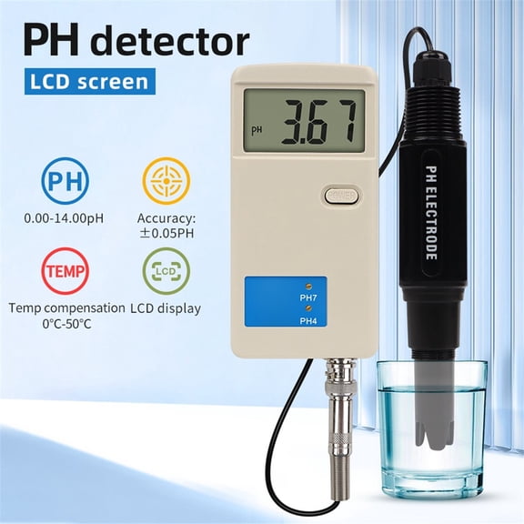 Water Quality Tester Portable Acidity Meter PH Value Detection for Laboratory, Drinking Water, Aquariums, Hydroponics