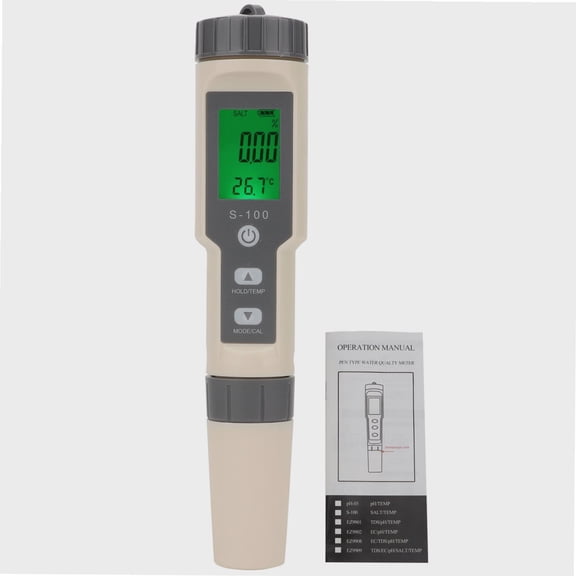 Water Quality Testing Kit,4in 1 EC/TDS/ Salinity/Temperature Tester Multifunctional Water Quality Tester for Aquarium for Hydroponics, Water, Wine, Spas, Aquariums