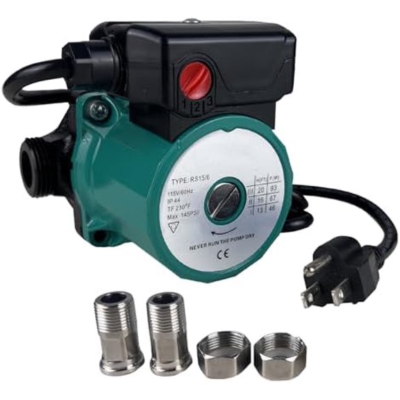 Water Recirculating Pump 115V,145PSI Heat Circulation Pump for Solar Heater System,3-Speed Control Red Hot Water Pump for Boiler House Industrial Equipment$$