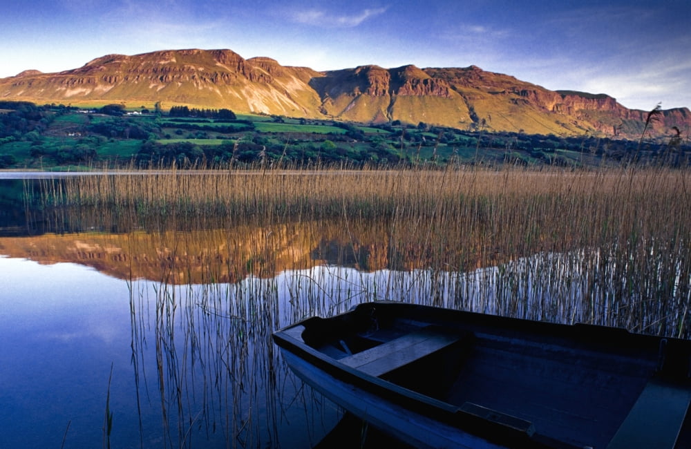 Water Reflections With Boat Canvas Art - Gareth McCormack  Design Pics (18 x 12)