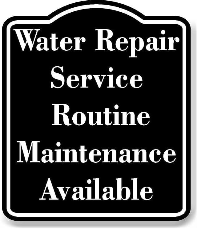Water Repair Service Routine Maintenance Available BLACK Aluminum ...