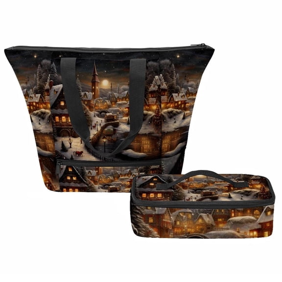 Water Repellent 900D Oxford Cloth Tote Bag with Aluminum Film - Heat Preservation and Waterproof Interior - Size 52x36.5x14.5x32 cm/20.1x14.3x5.7x12.5 in