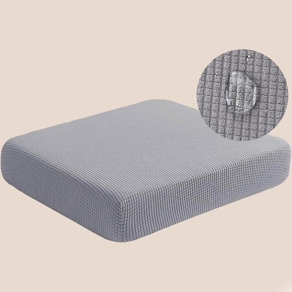 Water Repellent Couch Cushion Covers, High Stretch Sofa Cushion Slipcovers, Furniture Protector for Living Room, Washable Sofa Seat Slipcover, 1 Seater Settee (Light Gray)
