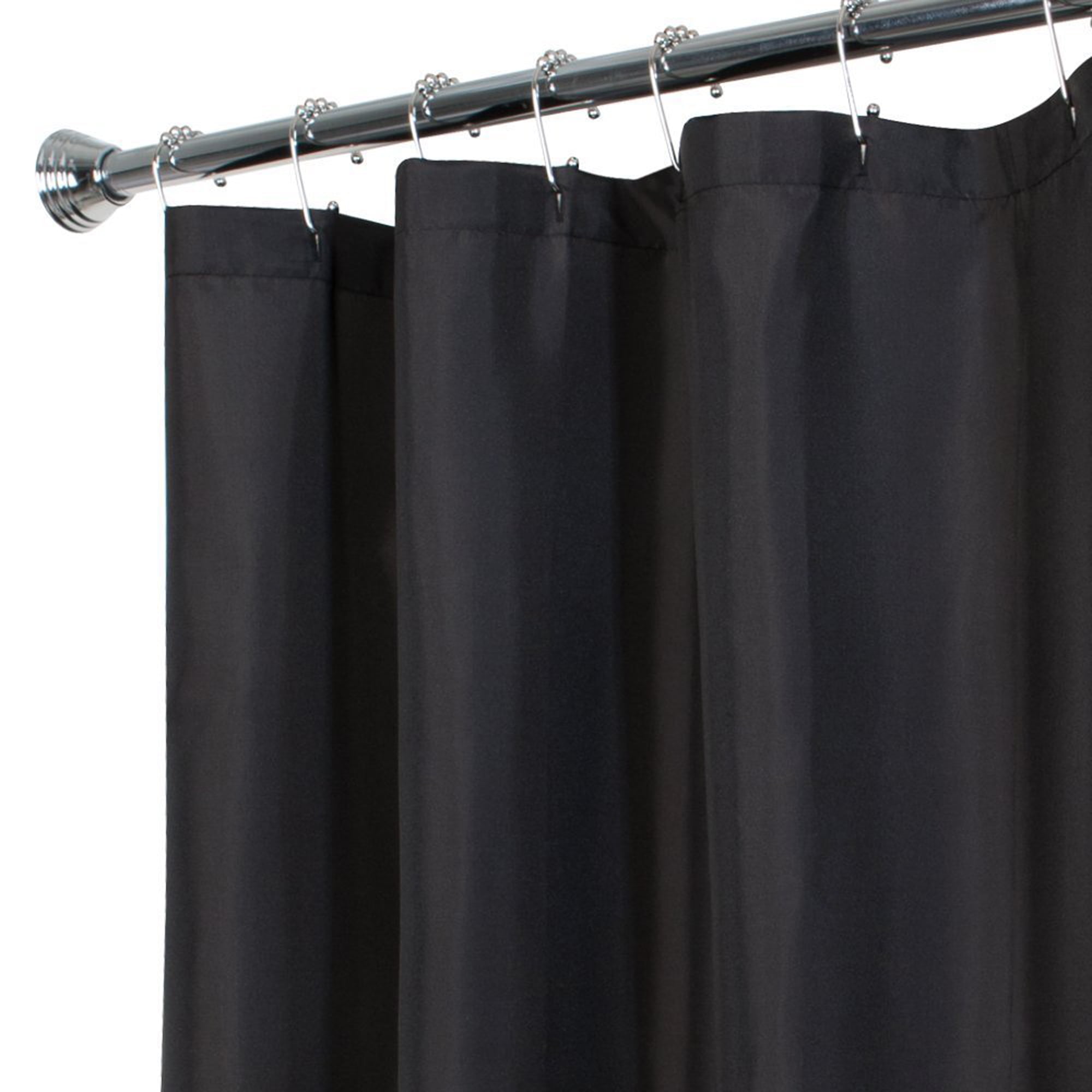 Water Repellent Fabric Shower Curtain Liner, Black Zenna Home