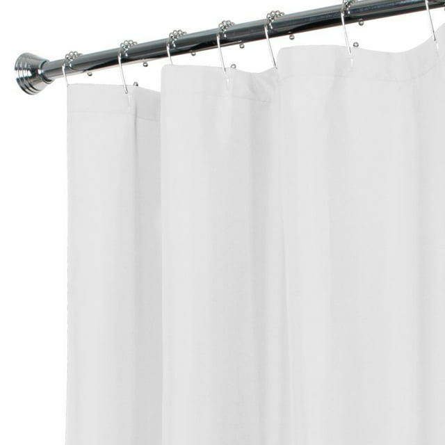 Water Repellent Fabric Shower Curtain Liner, White Zenna Home
