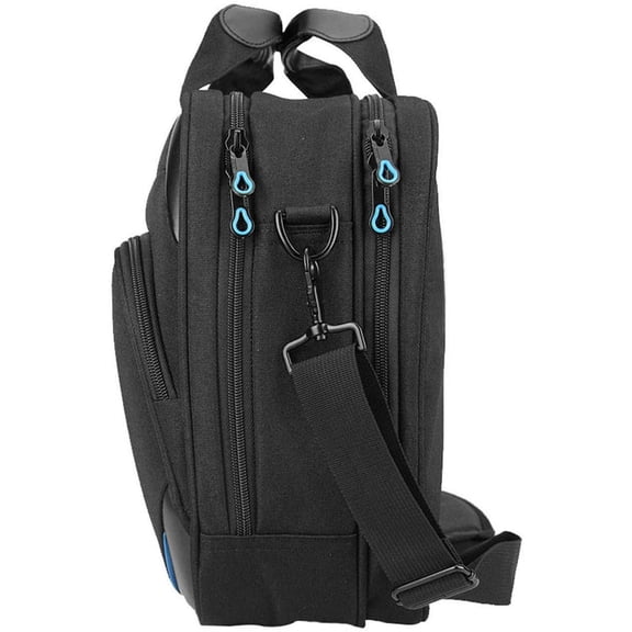 Water Repellent Laptop Bag 15.6 Inch Briefcase with RFID  and Adjustable Shoulder Strap - Black/Blue