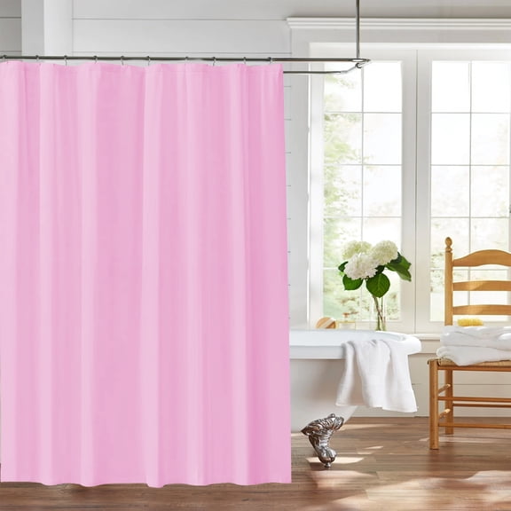 Water-Repellent Plastic Shower Curtain or Liner, 180x180cm Solid Color, Flexible Sturdy Design for Bathroom or Hotel, Easy-Clean Wipeable Surface