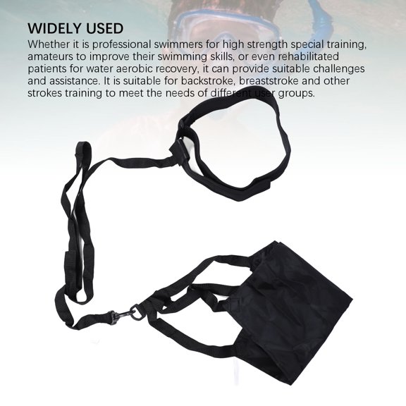 Water Resistance Trainer, Lightweight Nylon Parachute with Belt Strap, All Strokes