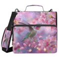 thumbnail image 1 of Water-Resistant 3-Ring Binder Organizer with Multiple Pockets Zipper Binder Bag for Office Beautiful Pink Hummingbird, 1 of 8