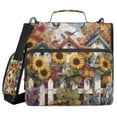 thumbnail image 1 of Water-Resistant 3-Ring Binder Organizer with Multiple Pockets Zipper Binder Bag for Office Birdhouses with Sunflowers, 1 of 8