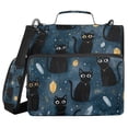 thumbnail image 1 of Water-Resistant 3-Ring Binder Organizer with Multiple Pockets Zipper Binder Bag for Office Black Cats and Mystical Symbols, 1 of 8