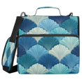 thumbnail image 1 of Water-Resistant 3-Ring Binder Organizer with Multiple Pockets Zipper Binder Bag for Office Blue Fan-shaped Shapes, 1 of 8